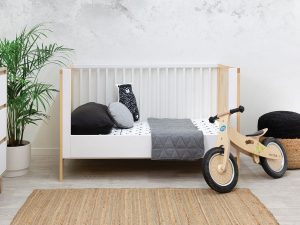 Toddler bed converted from cot