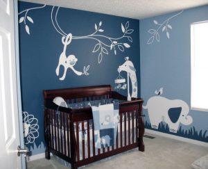 Decals in baby nursery add fun